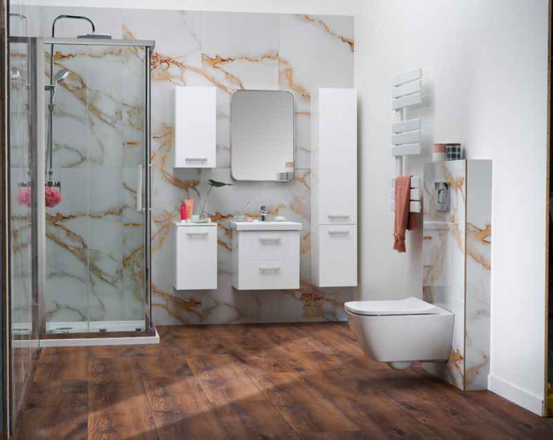 Lustro zaokrąglone Sepio 50 x 70 cm inox połysk