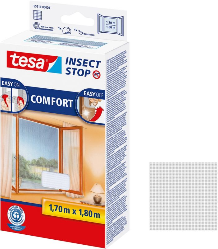 Moskitiera okienna Tesa Comfort 1,7 x 1,8 m biała