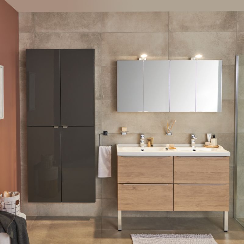 Nóżki meblowe GoodHome Portloe metalowe chrom błyszczący 2 szt