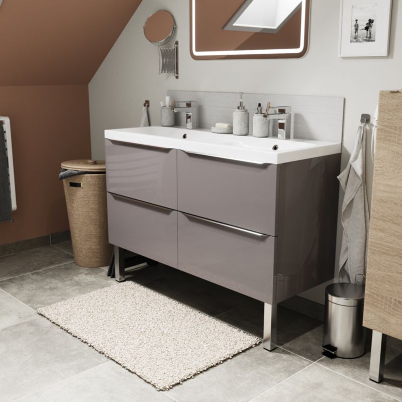 Nóżki meblowe GoodHome Portloe metalowe chrom błyszczący 2 szt