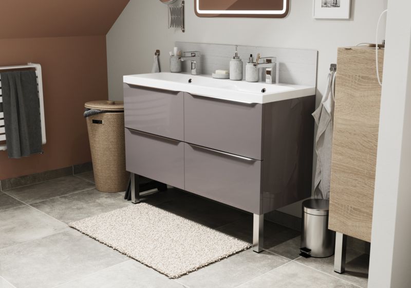 Nóżki meblowe GoodHome Portloe metalowe chrom błyszczący 2 szt