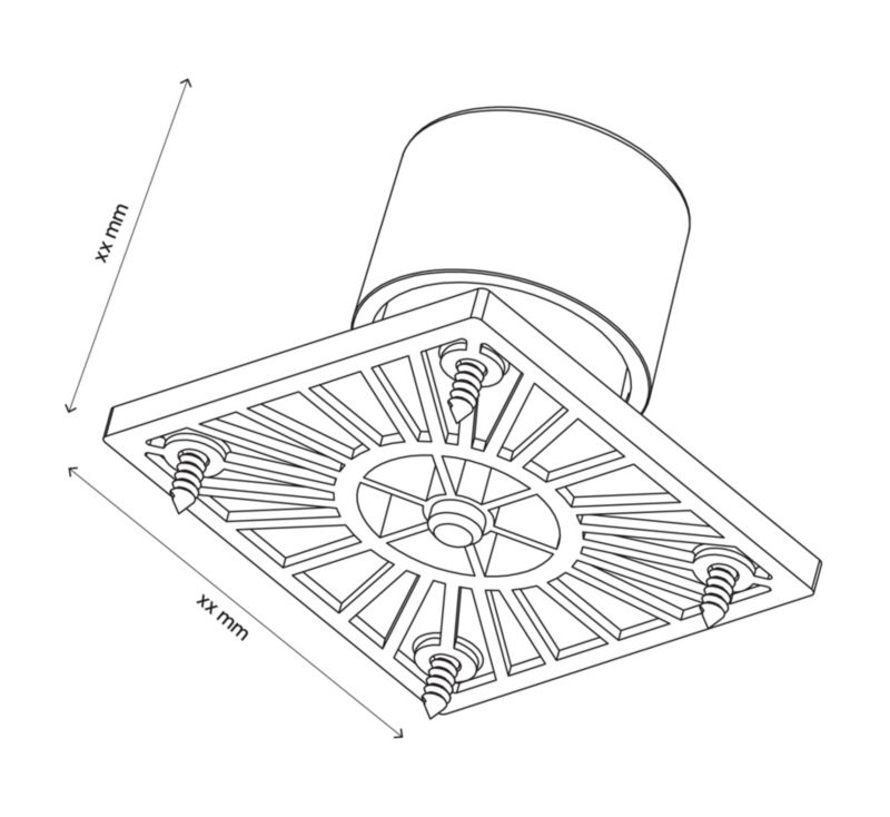 Nóżki regulowane GoodHome Atomia 5 cm szare 2 szt