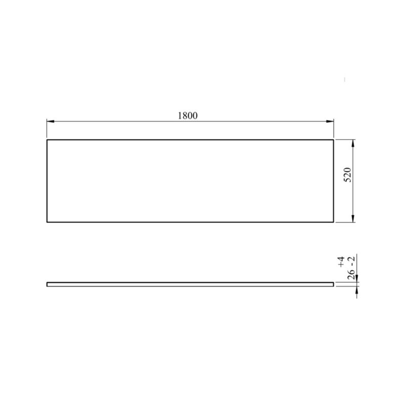 Obudowa wanny Cavally przód 180 cm