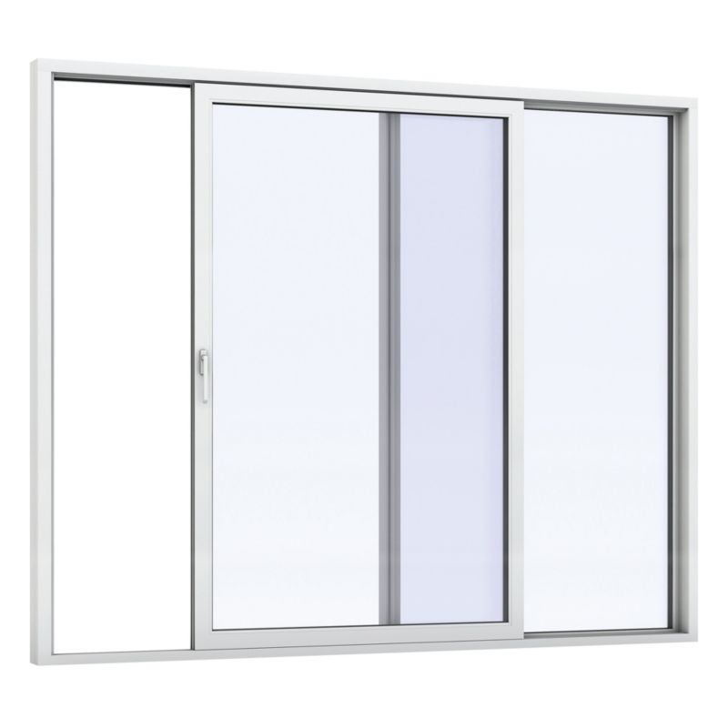 Okno PCV przesuwne stałe trzyszybowe 2700 x 2300 mm białe/antracyt