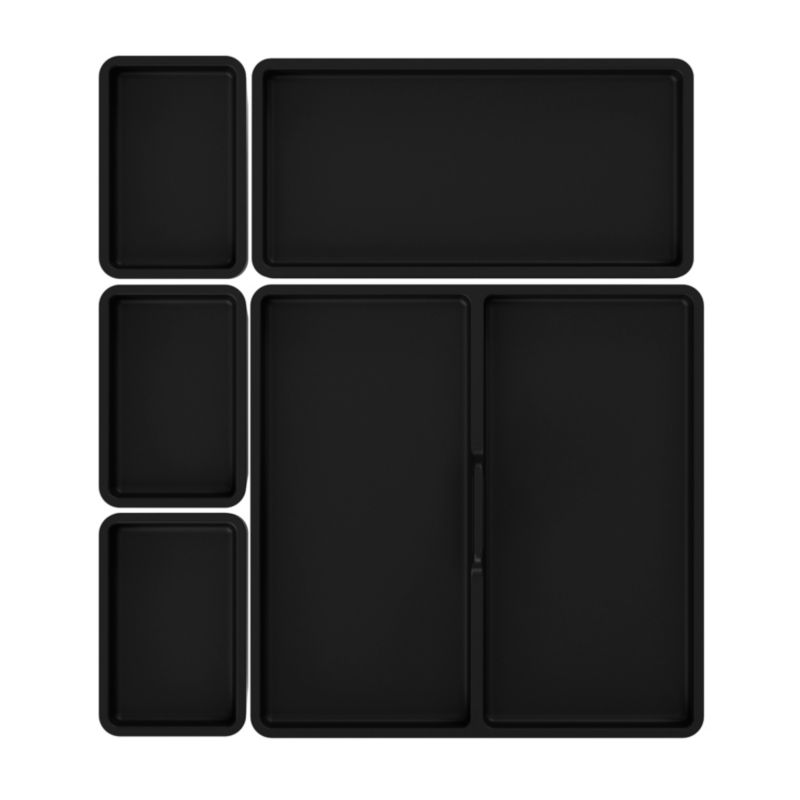 Organizer GoodHome Levanna z pokrywkami szary 5 szt