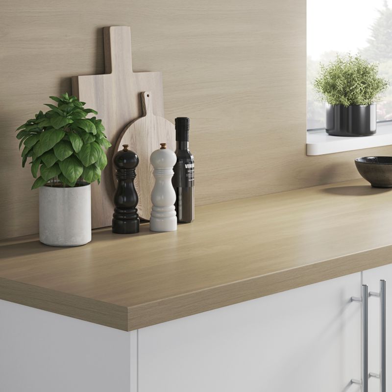 Panel przyblatowy laminowany GoodHome Nepeta light 0,3 x 60 x 200 cm light wood / rustic oak