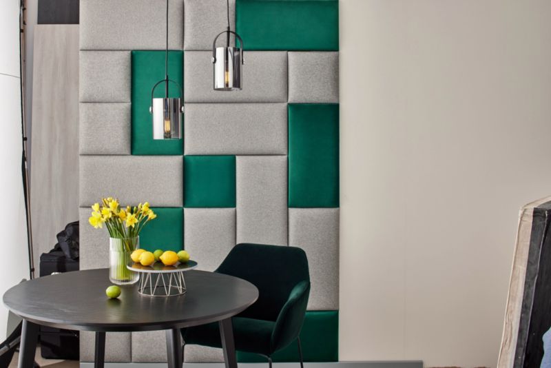 Panel ścienny tapicerowany Stegu Mollis prostokąt 60 x 30 cm zielony