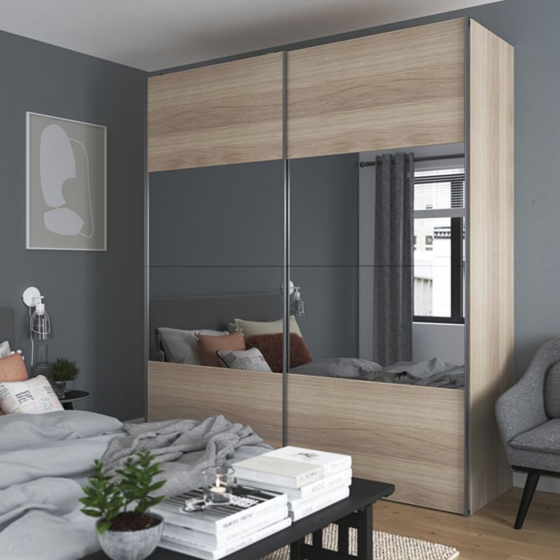 Panele do drzwi przesuwnych GoodHome Atomia 225 x 100 cm dąb 4 szt