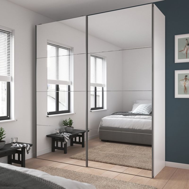 Panele do drzwi przesuwnych GoodHome Atomia 225 x 100 cm lustro 4 szt