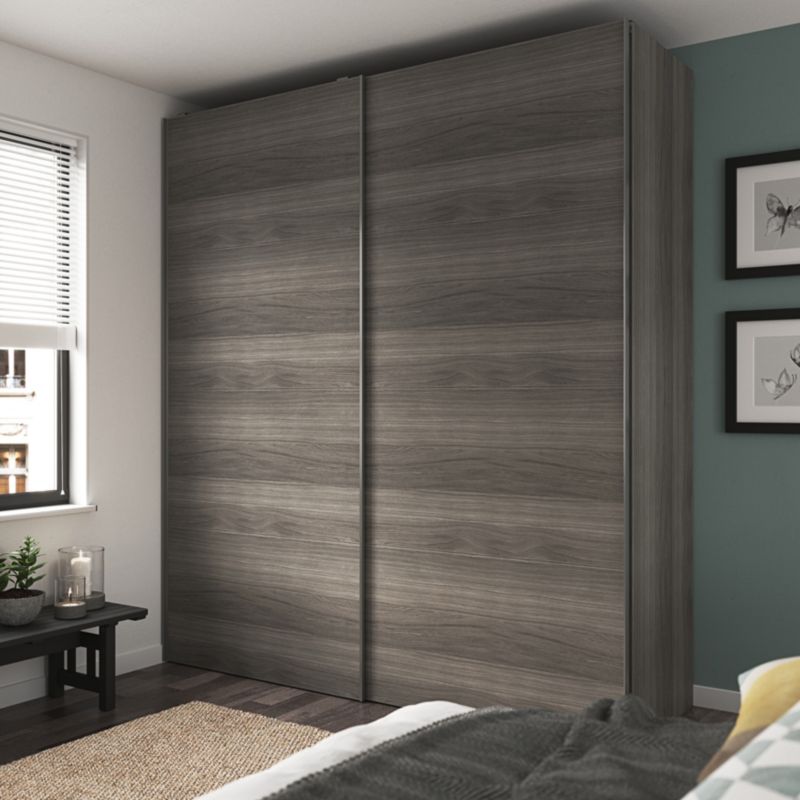 Panele do drzwi przesuwnych GoodHome Atomia 225 x 75 cm dąb szary 4 szt