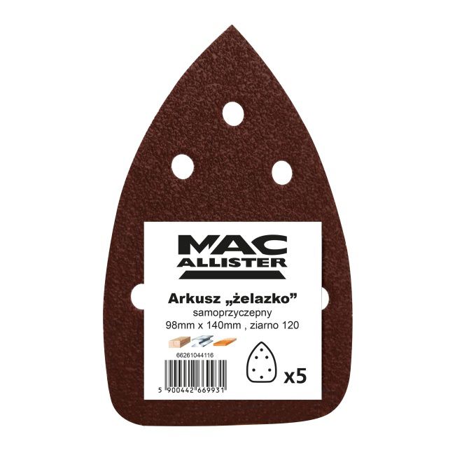 Papier żelazko MacAllister 98 x 140 mm A21 P120 5 szt
