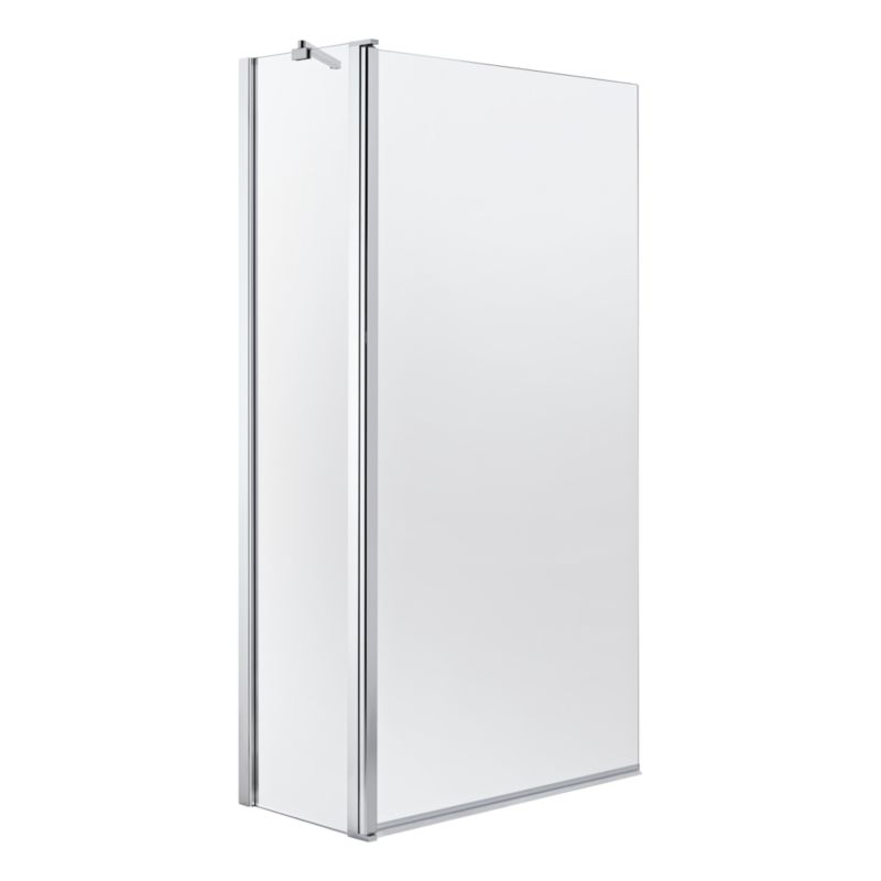Parawan nawannowy GoodHome Calera 2-częściowy 140 x 105 cm chrom/szkło transparentne