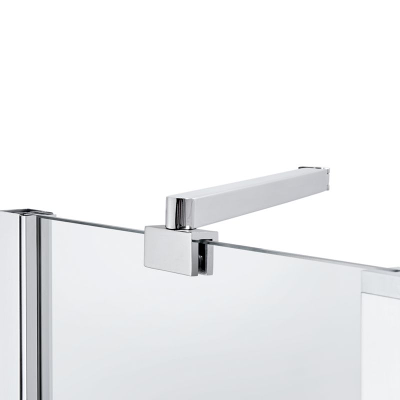 Parawan nawannowy GoodHome Calera 2-częściowy 140 x 105 cm chrom/szkło transparentne