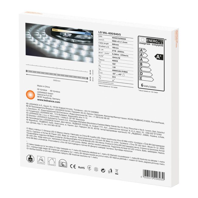 Pasek LED Ledvance 4000 K 5 m 24 V