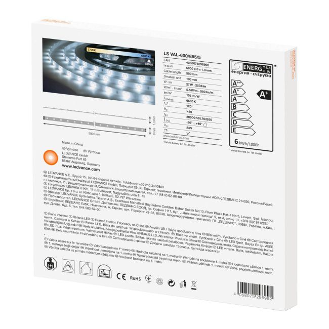 Pasek LED Ledvance 6500 K 5 m 24 V