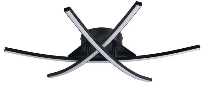 Plafon GoodHome Alani 3 x LED 1700 lm czarny matowy
