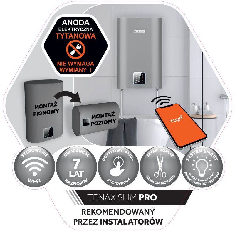 Podgrzewacz wody Zelmech Tenax Slim Pro 100 l