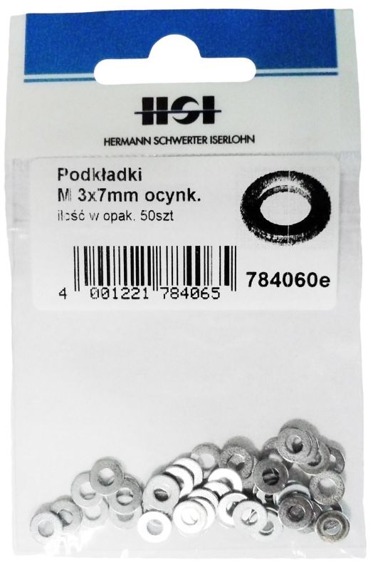 Podkładki ocynkowane M3 50 szt