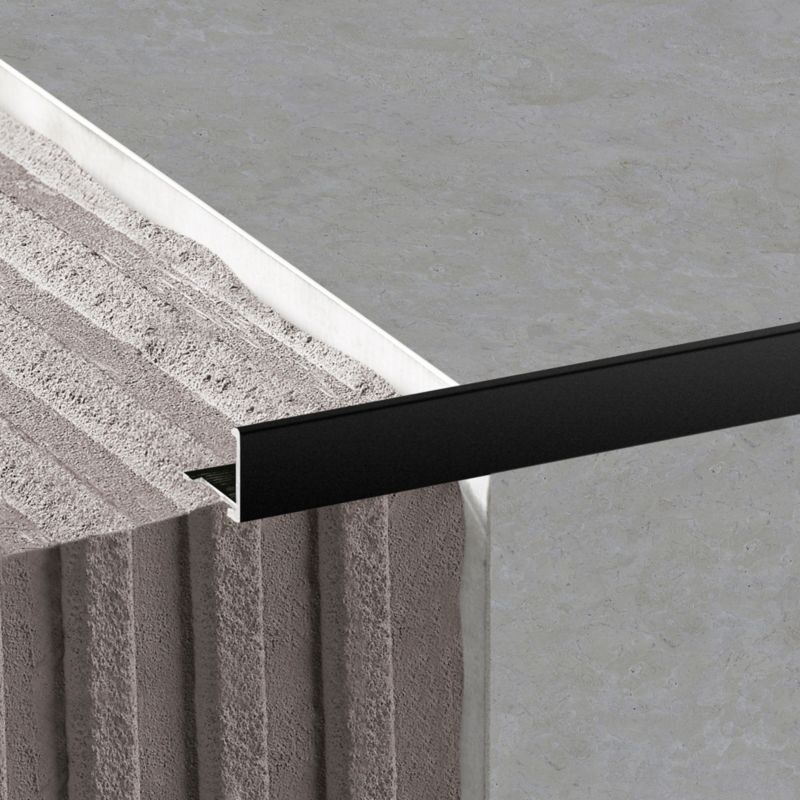 Profil narożny aluminiowy Diall 10 mm zewnętrzny czarny mat 2,5 m