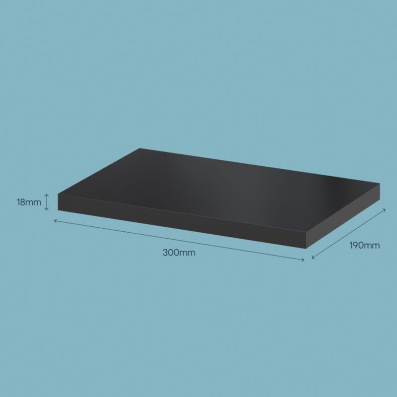 Półka dekoracyjna Form Rigga 18 x 190 x 300 mm czarna