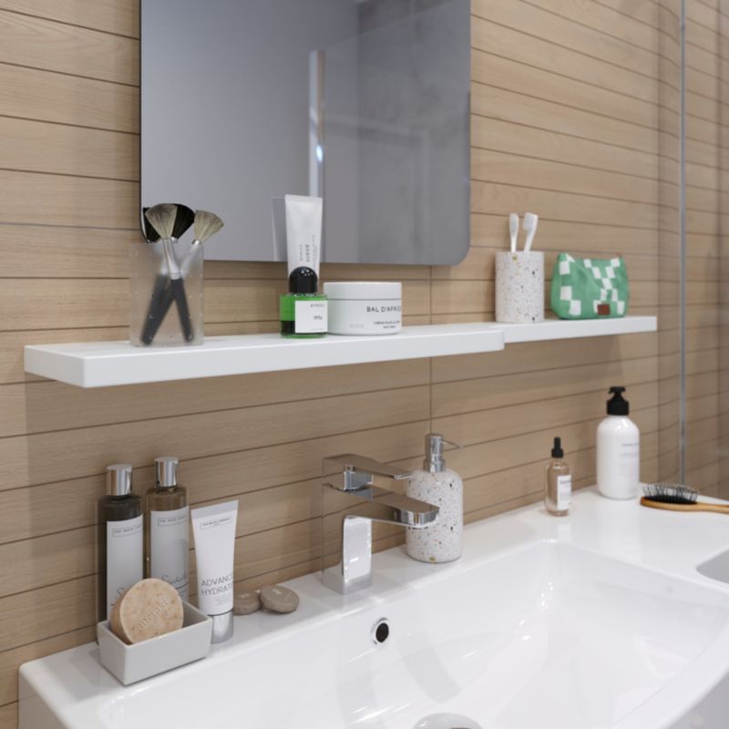 Półka dekoracyjna GoodHome Himalia 105 x 15 cm biała