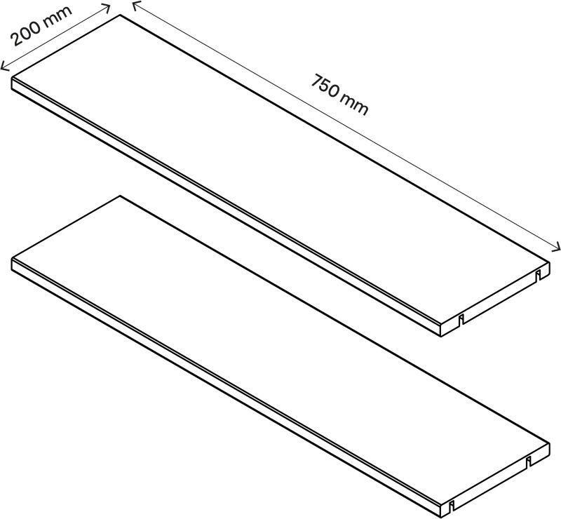 Półka do korpusu 20 x 75 cm GoodHome Atomia biały 2 szt