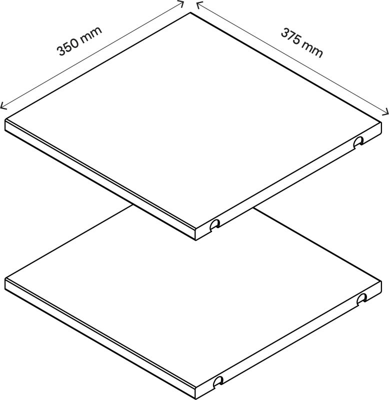 Półka do korpusu 33,9 x 33,2 cm GoodHome Atomia dąb 2 szt