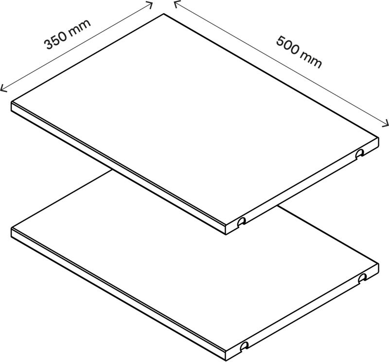 Półka do korpusu 35 x 50 cm GoodHome Atomia dąb 2 szt