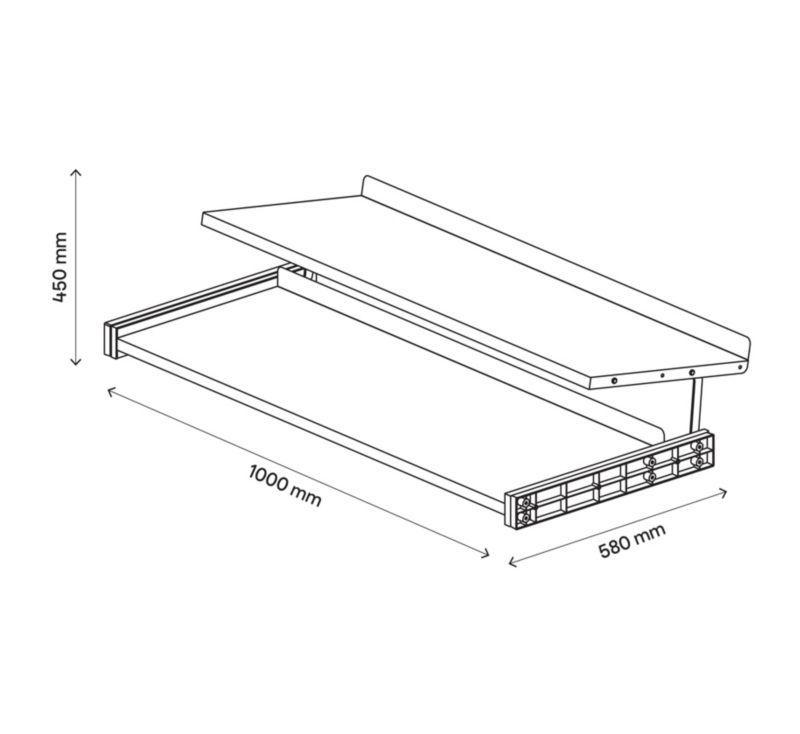 Półka na buty do korpusu 45/58 x 100 cm GoodHome Atomia 2 poziomowa