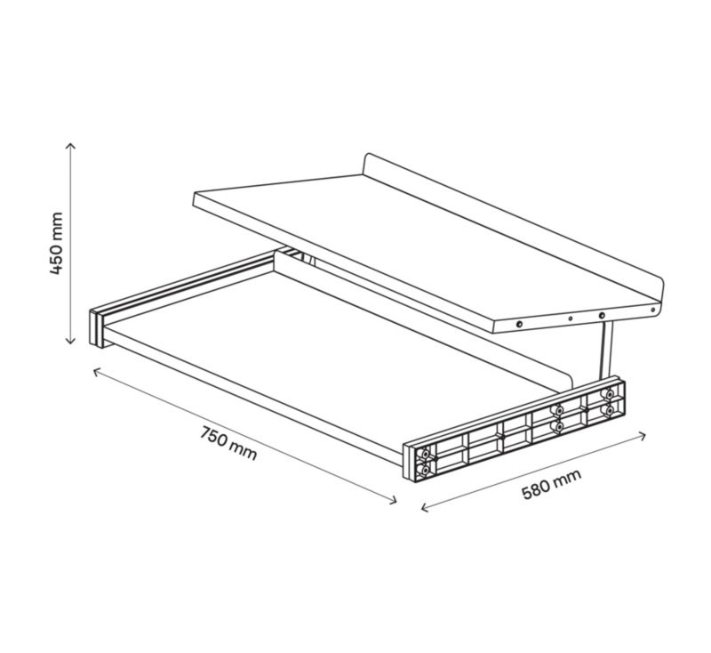 Półka na buty do korpusu 45/58 x 75 cm GoodHome Atomia 2 poziomowa