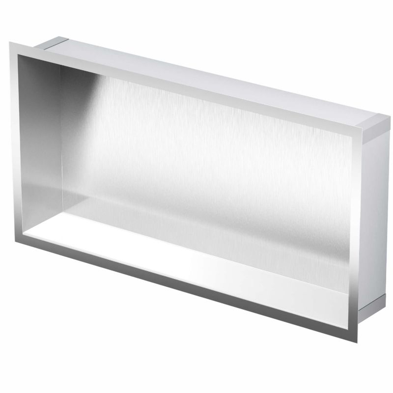 Półka wnękowa 30 x 60 x 10 cm stalowa ze szklaną nakładką na dno