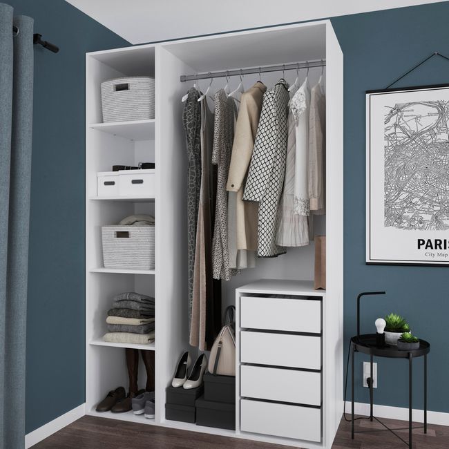 Półka wstawiana do korpusu 75/100 x 187,5/225 cm GoodHome Atomia biały