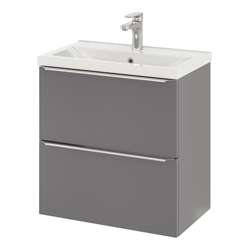 Szafka pod umywalkę GoodHome Imandra Slim wisząca 60 cm szara