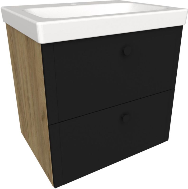 Szafka pod umywalkę Mirano Azzura New 50 cm dąb / czarna1