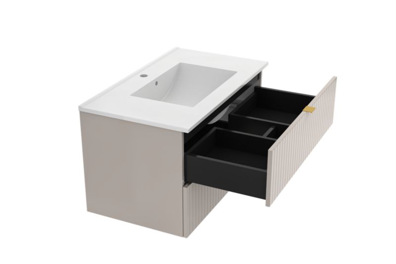 Szafka pod umywalkę Mirano Listrado wisząca 80 cm kaszmir