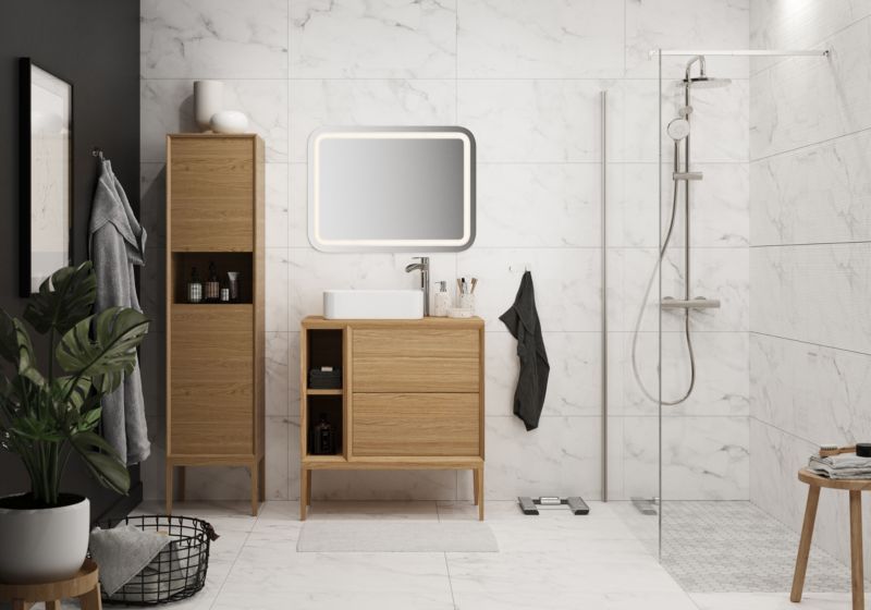 Szafka z szufladami pod umywalkę GoodHome Avela 60 cm drewno
