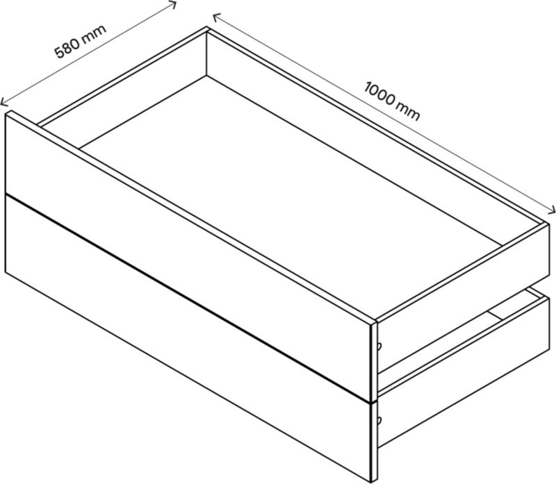 Szuflada zewnętrzna do korpusu 58 x 100 cm GoodHome Atomia biała 2 szt