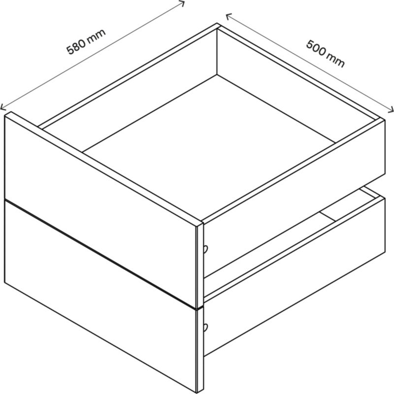 Szuflada zewnętrzna do korpusu 58 x 50 cm GoodHome Atomia dąb 2 szt