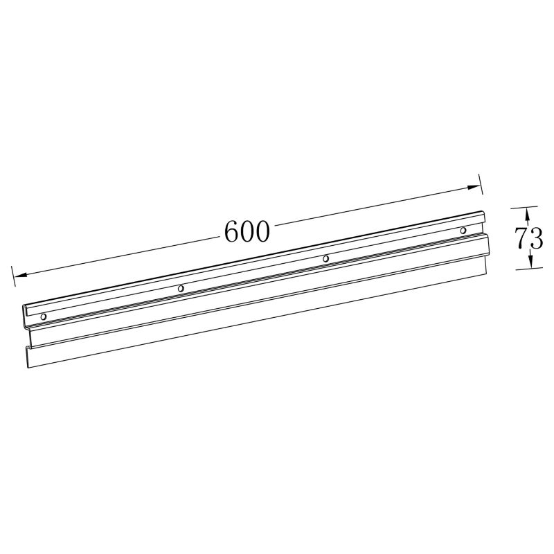 Szyna do haków GoodHome Rand 60 cm czarny mat