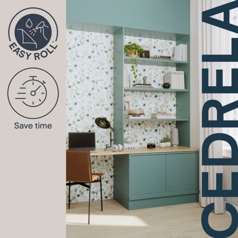 Tapeta easy roll Cedrela Watercolour zielona