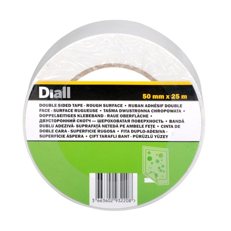 Taśma dwustronna Diall chropowata powierzchnia 50 mm x 25 m