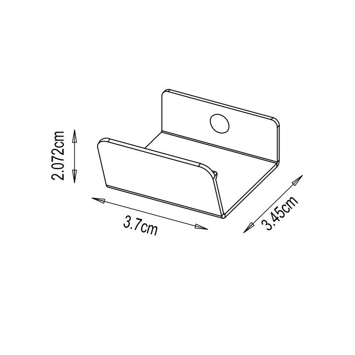 Uchwyt brzegowy GoodHome Atomia 3,7 cm szary 2 szt