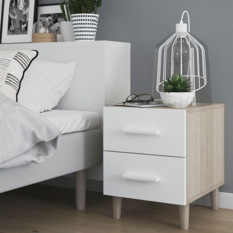 Uchwyt drewniany GoodHome Atomia 15,5 cm biały 2 szt