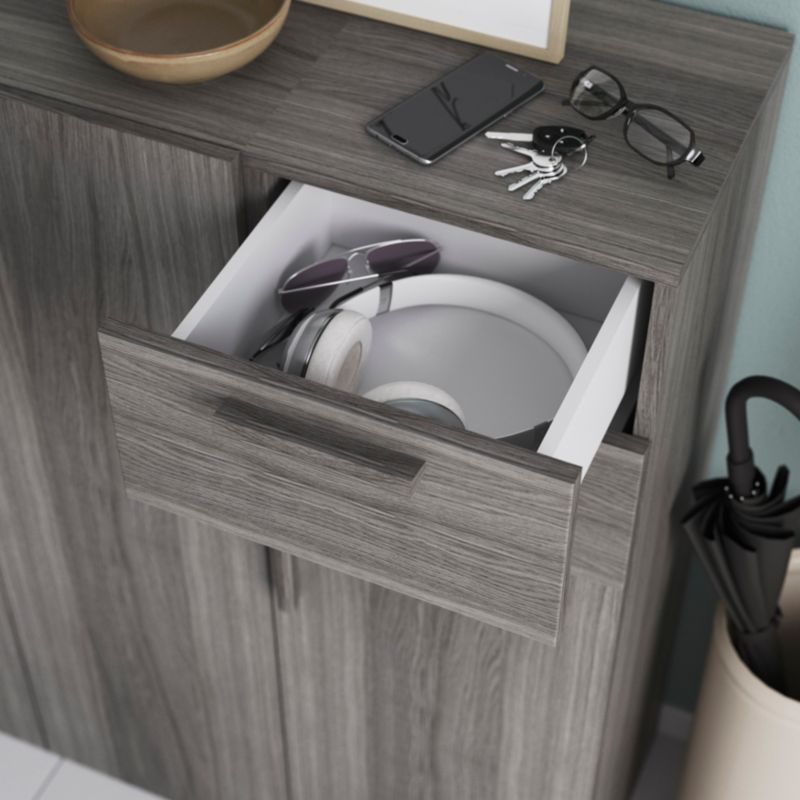 Uchwyt drewniany GoodHome Atomia 15,5 cm dąb szary 2 szt