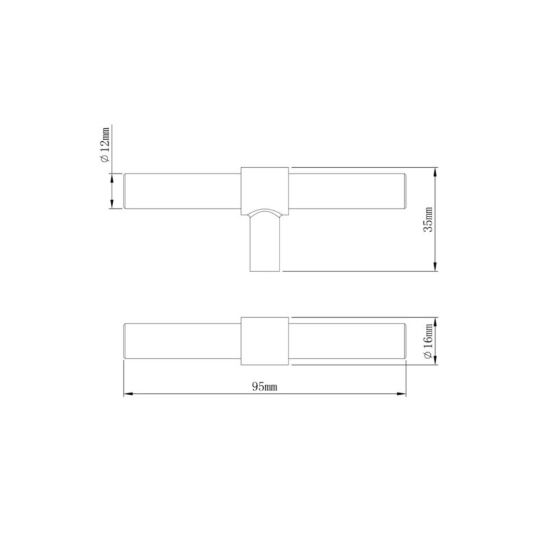 Uchwyt meblowy GoodHome Dukkah T 95 mm mosiądz