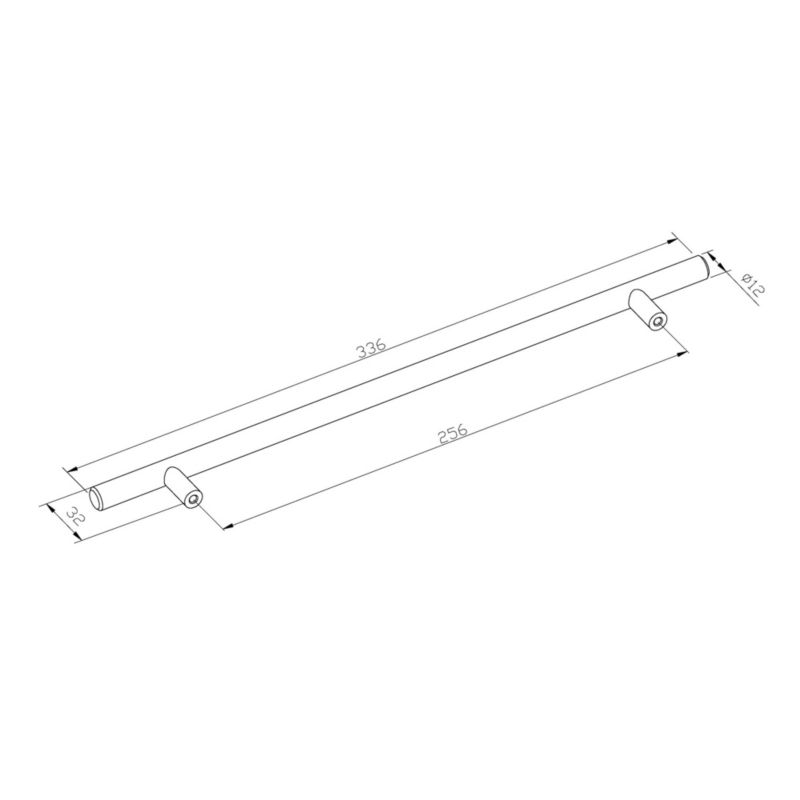 Uchwyt meblowy reling GoodHome Annatto 336 mm srebrny