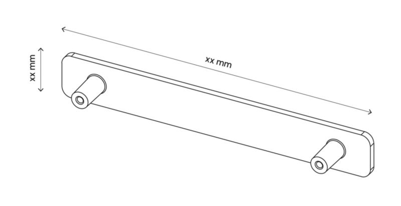 Uchwyt płaski GoodHome Atomia 16,5 cm szary 2 szt