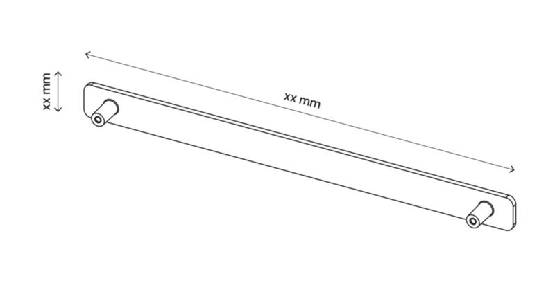 Uchwyt płaski GoodHome Atomia 29,3 cm czarny 2 szt