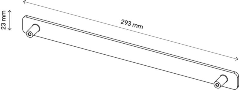 Uchwyt płaski GoodHome Atomia 29,3 cm szary 2 szt