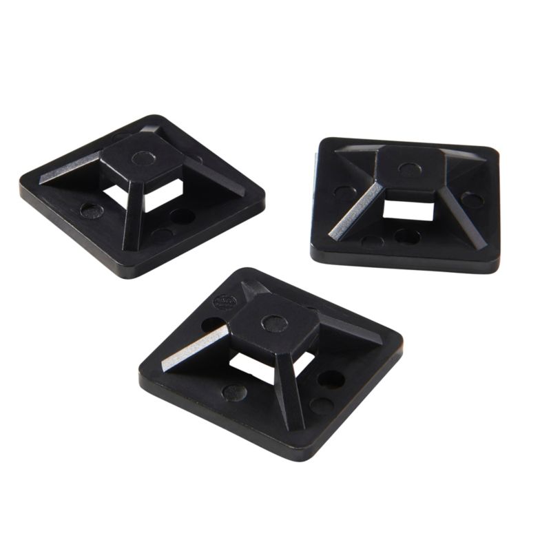 Uchwyty kablowe samoprzylepne Diall 25 x 25 mm czarne 25 szt